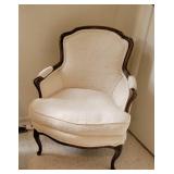 Cream Upholstered Bergere Arm Chair