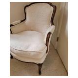 Cream Upholstered Bergere Arm Chair