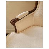 Cream Upholstered Bergere Arm Chair