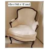 Cream Upholstered Bergere Arm Chair