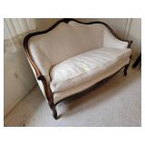 Elegant French Provincial Down Filled Carved Loveseat