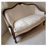 Elegant French Provincial Down Filled Carved Loveseat