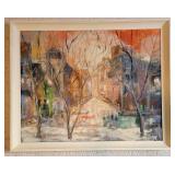 Winter Sun Signed Thorson City Scape Framed Artwork