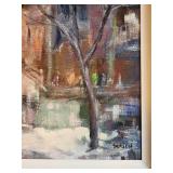 Winter Sun Signed Thorson City Scape Framed Artwork