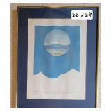 1984 Vintage Signed Abstract Embossed Landscape ~ James J Connelly