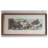 Joan Tan Signed Art ~ Rocky Surfscape