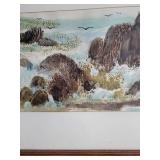 Joan Tan Signed Art ~ Rocky Surfscape