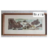 Joan Tan Signed Art ~ Rocky Surfscape