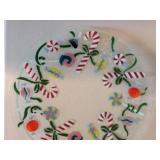 Peggy Carr Art Glass Candy Cane Charger