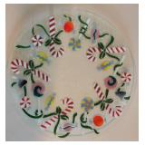 Peggy Carr Art Glass Candy Cane Charger