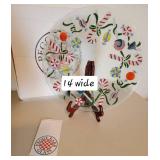 Peggy Carr Art Glass Candy Cane Charger