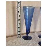 Swirl Cobalt Glass Champagne Flutes