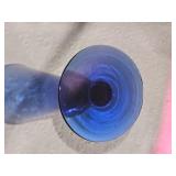 Swirl Cobalt Glass Champagne Flutes