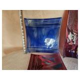 Art Glass Serving Tray Group