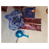 Art Glass Serving Tray Group