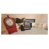 Folksy Home Décor Staging Pieces (Clock, candyscale, tray, angles trumpeter)