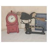Folksy Home Décor Staging Pieces (Clock, candyscale, tray, angles trumpeter)