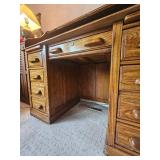 Traditional Oak Roll Top Desk