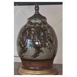 Rustic Turned Ceramic Table Lamp