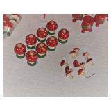 Collection of 1950s Swedish Christmas Decorations (Mushrooms, Nut bowl, Candle Holder)