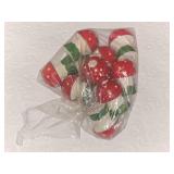 Collection of 1950s Swedish Christmas Decorations (Mushrooms, Nut bowl, Candle Holder)