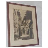 Vintage European Cathedral Lithograph