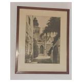 Vintage European Cathedral Lithograph