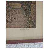 Vintage Pencil Sketch Moat Bridge