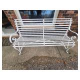 Slotted Steel Scrolled Garden Bench
