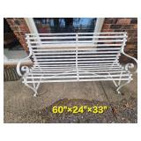 Slotted Steel Scrolled Garden Bench