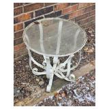 Scolled Iron Patio Table with Glass Top
