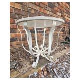 Scolled Iron Patio Table with Glass Top