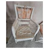 Vintage White Wicker Armchair Set