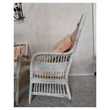 Vintage White Wicker Armchair Set