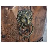 Hammered Copper Cauldron Log Bin