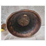 Hammered Copper Cauldron Log Bin