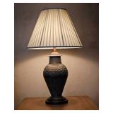 Embossed Metal Footed Vase Lamp