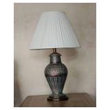 Embossed Metal Footed Vase Lamp