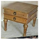 Farmhouse Chic Two Drawer Side Table