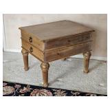 Farmhouse Chic Two Drawer Side Table