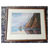 "Early Mist" Numbered & Singed Watercolor Shear  Shoreline Image