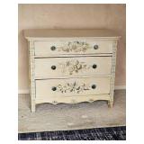 Shaker Style 3 Drawer Dresser with Adorned with Floral Design
