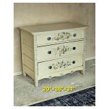 Shaker Style 3 Drawer Dresser with Adorned with Floral Design