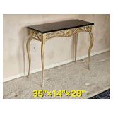 Bombay Company Slate Surface Console Table with Art Nouveau Frame