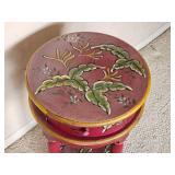 Charming Chic Floral Painted Side Table