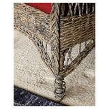 Distressed Wicker Barrel Armchair