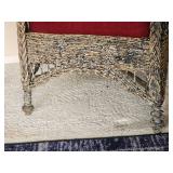 Distressed Wicker Barrel Armchair