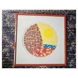 Ann T. Cooper Serigraph American Artist from New Orleans  Sleeping Sheep Sunning