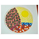 Ann T. Cooper Serigraph American Artist from New Orleans  Sleeping Sheep Sunning