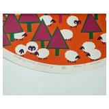 Ann T. Cooper Serigraph American Artist from New Orleans  Sleeping Sheep Sunning